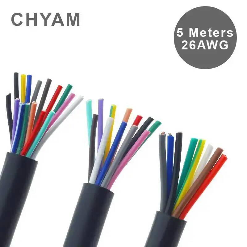 Copper Wire Roll - ケーブル黒 26AWG 0.12mm2 銅線 2/3/4/5/6/7/8/10/12/14/16/20 コアピン制御信号ライン
