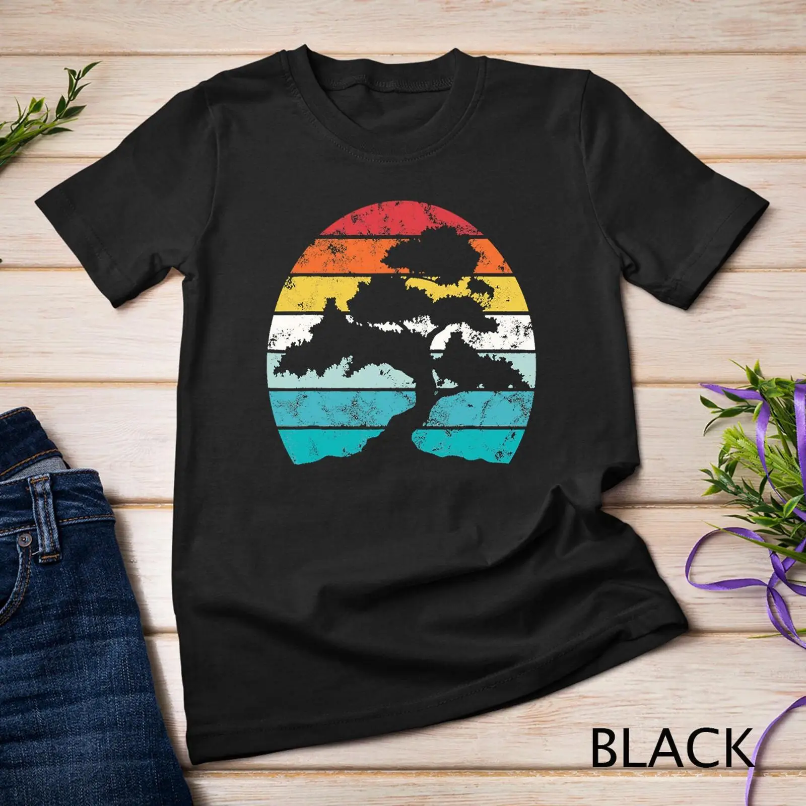 Bonsai Garden Art - 盆栽愛好家、日本の庭園芸術、禅庭師、ヴィンテージTシャツ、ヴィンテージ風、洗い加工、快適、柔らかい、グラフィックデザイン、通気性