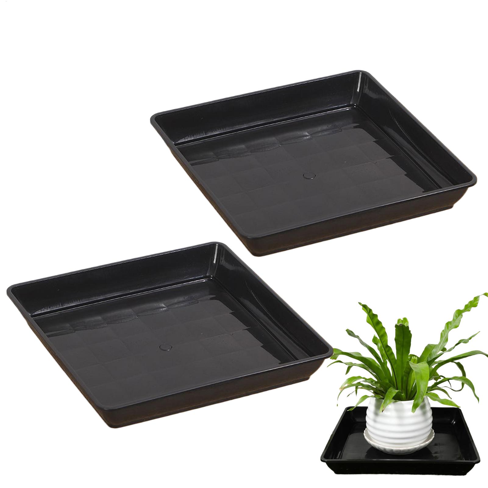 Drip Tray Saucer - 植木鉢トレイ 2個/セット ガーデンスクエアドリップトレイ プランター排水容器 植木鉢水皿 庭温室バルコニー用
