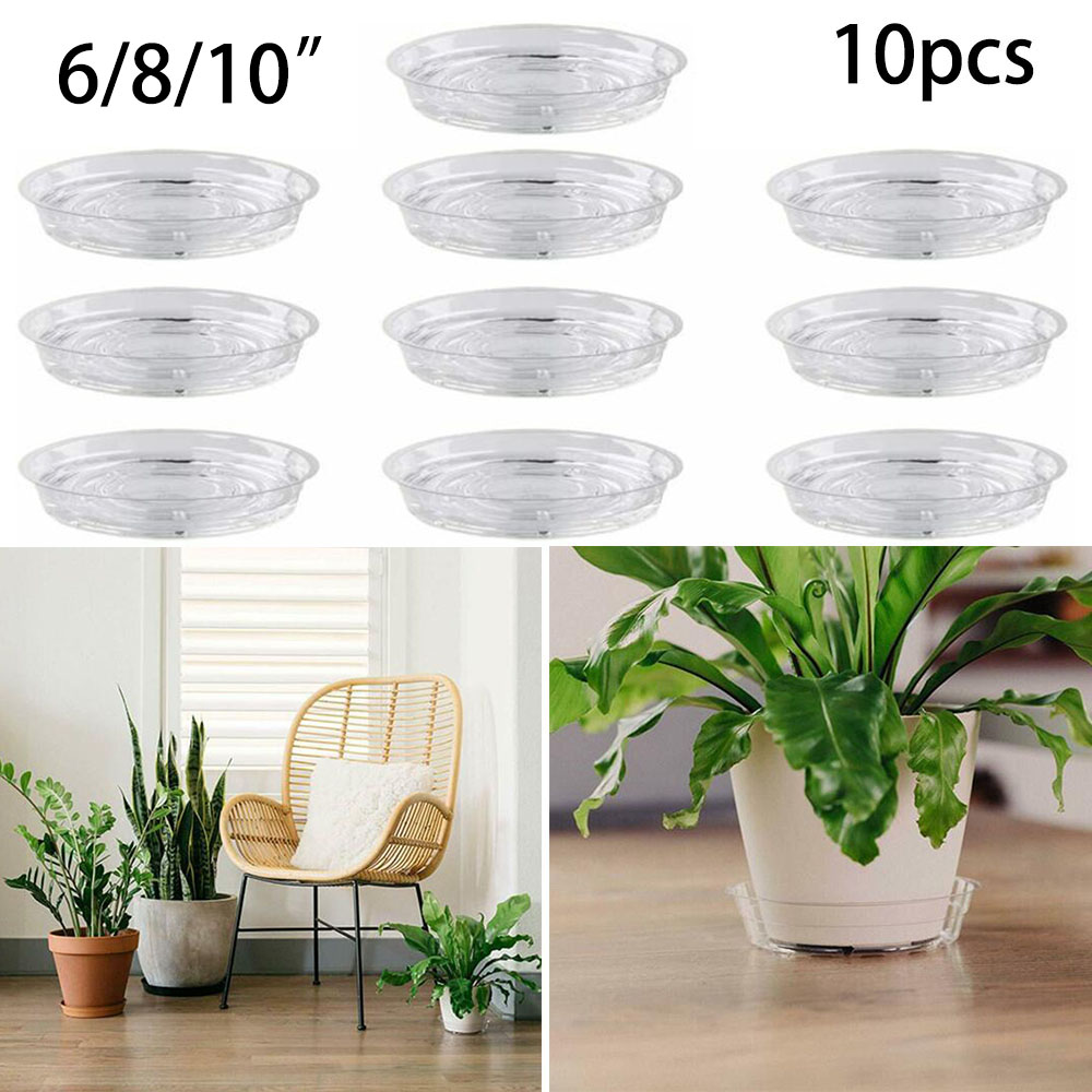 Drip Tray Saucer - 10個セット ガーデンプラントソーサー ドリップトレイ 樹脂製 プラスチック PET