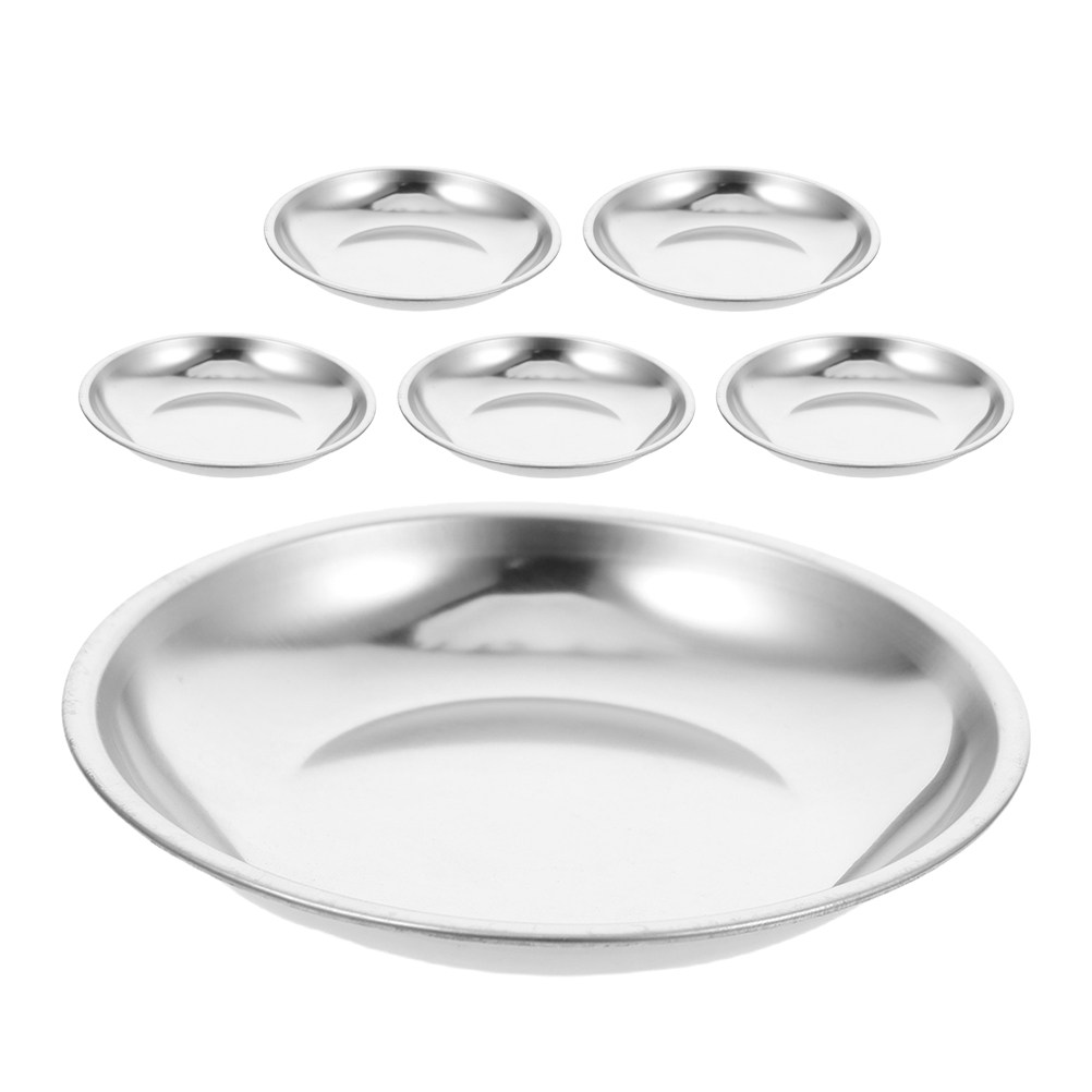 Drip Tray Saucer - ステンレス製ティーバッグホルダー6個入り、丸型トレイ、ティーバッグ用受け皿、ティーバッグ整理用、コーヒー用アクセサリー、ティーセット、コースター、キッチン用品