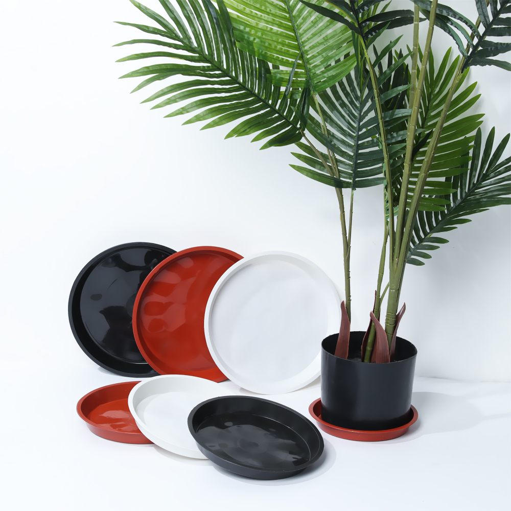 Drip Tray Saucer - 3個入り プラスチック製 丸型 耐久性 室内/屋外用 ドリップトレイ