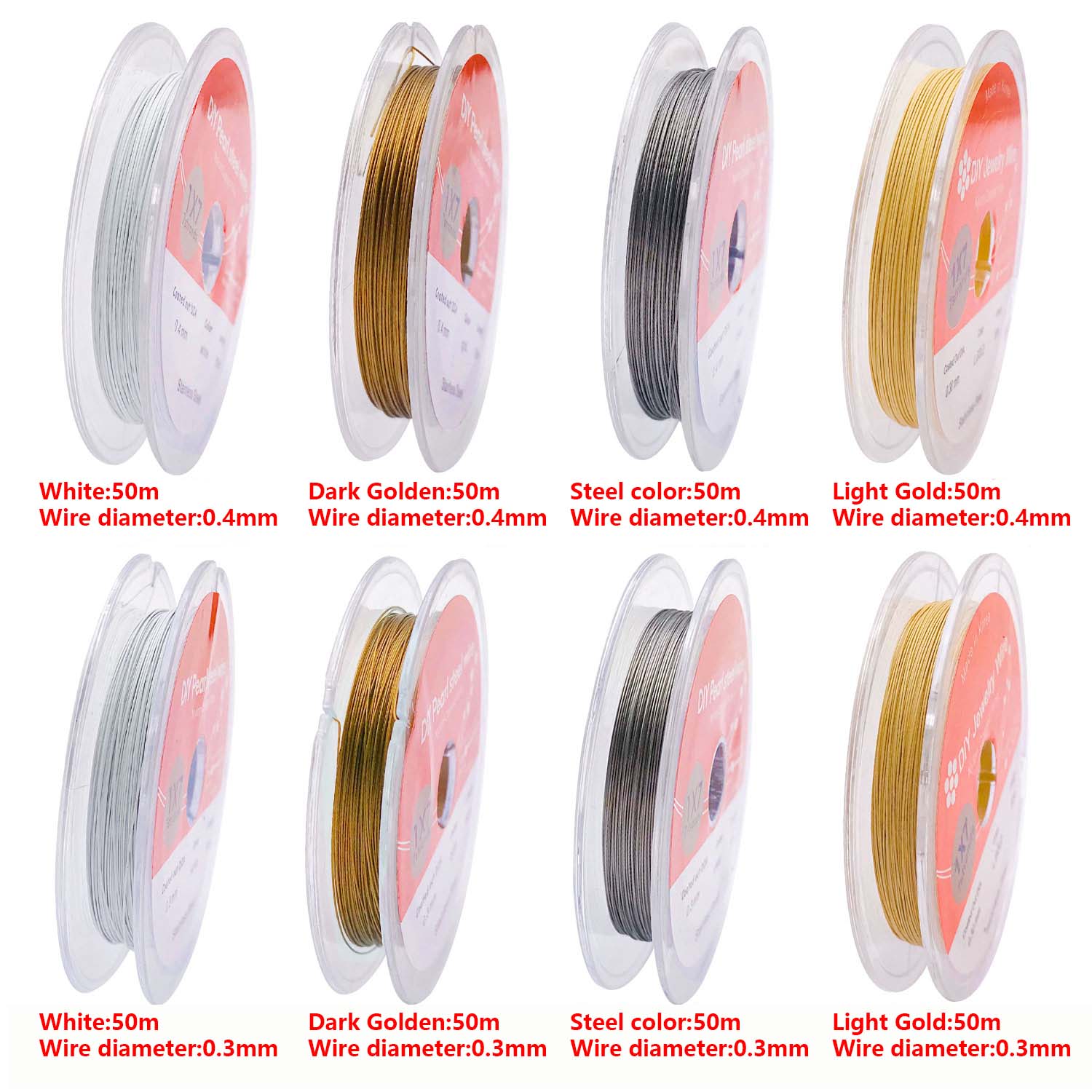 50m ステンレス鋼銅線、色落ちしないビーズワイヤー、DIY - Copper Wire Roll のレビューと価格