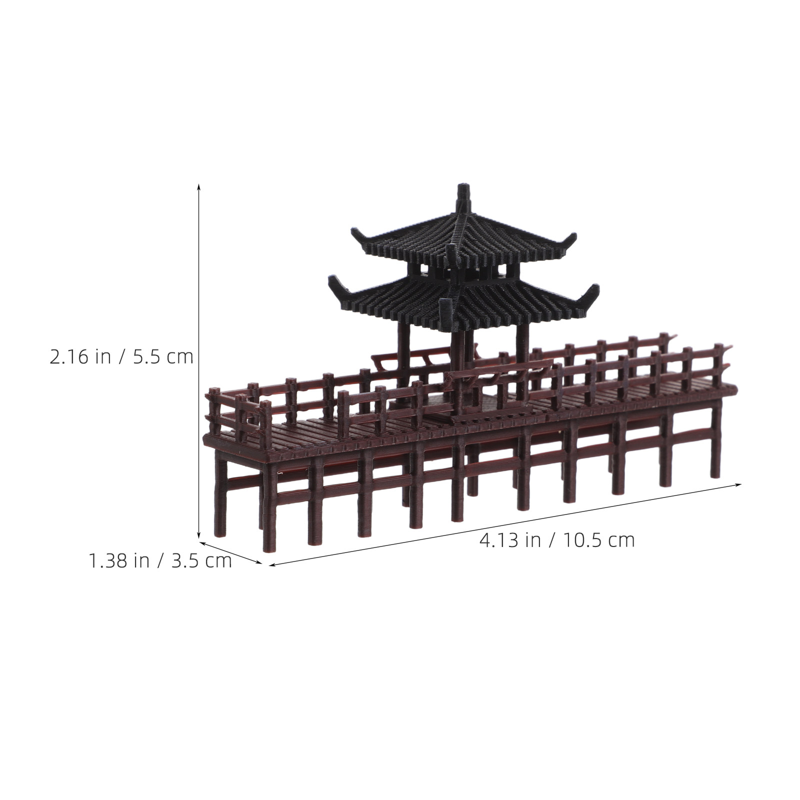 ミニチュアの中国風パビリオン橋の装飾品。洗練された伝統的なデ - Bonsai Garden Landscape Design のレビューと価格