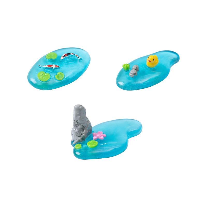 ミニ樹脂製池飾り、鯉、アヒル、蓮のデザイン、滑らかな質感、庭 - Bonsai Garden With Koi Pond のレビューと価格