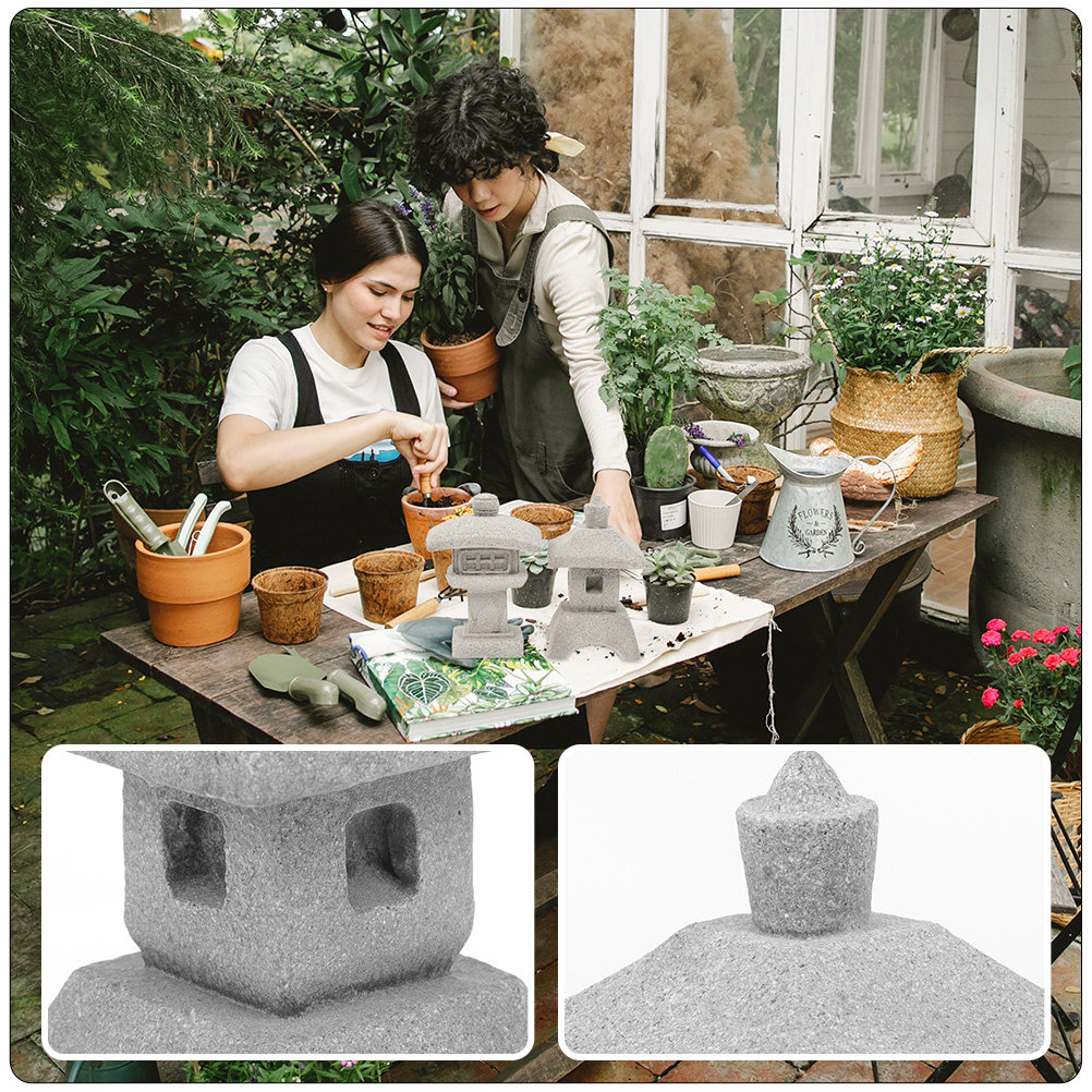 砂岩製の塔型オブジェ。創造的なデザインで、屋内・屋外の庭や盆 - Bonsai Garden Landscape Design のレビューと価格